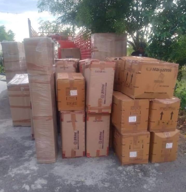 cardboard boxes